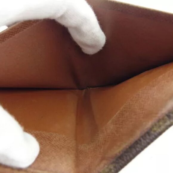 LOUIS VUITTON W Hook Wallet Monogram Beige Monogram Canvas Authentic Used - Picture 9 of 9